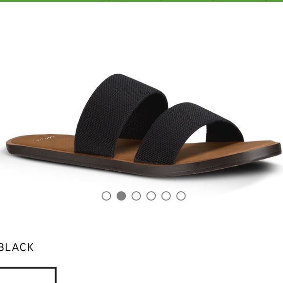 New Women’s Sanuk Gora Gora Slide Sandals BLACK - Picture 3 of 5